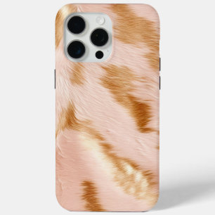 Blush Gold Cowgirl Cowhide iPhone 15 Pro Max Case