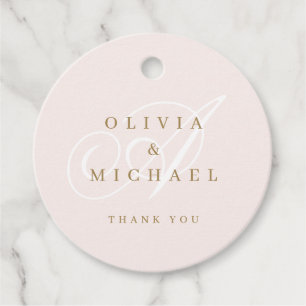 Blush gold elegant classic calligraphy thank you favour tags