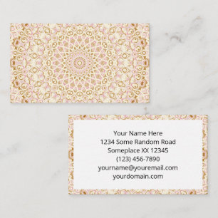 Blush Gold Elegant Mandala Design Business Card