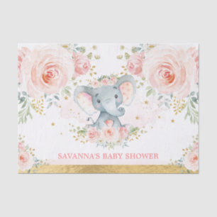 Blush Gold Elephant Girl Baby Shower Favours Tissue Paper