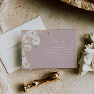 Blush & Gold Enchanted Dusty Pink Wedding Details Enclosure Card