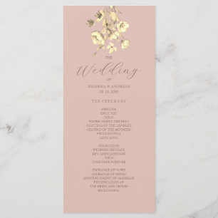 Blush Gold Floral Wedding Program