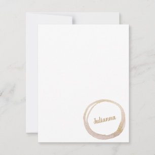 Blush Gold Glitter Abstract Circle Personalised Card
