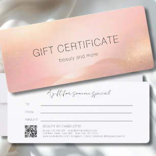 Blush Gold Glow Gradient QR Code Gift Certificate