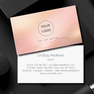 Blush Gold Glow Logo Salon Business Card