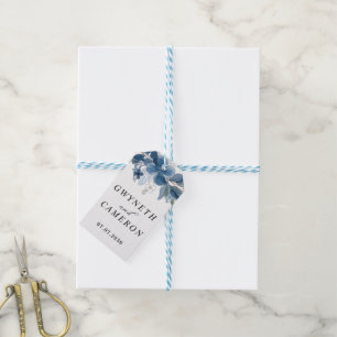 Blush Gold Greenery Succulent Dusty Blue Wedding Gift Tags