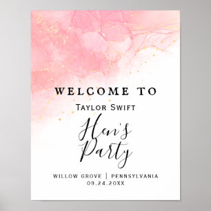 Blush & Gold Hen’s Party Welcome Poster