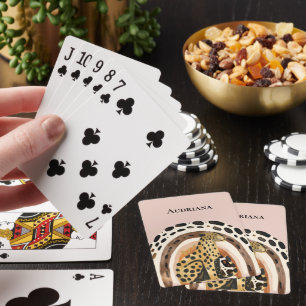 Blush Gold Leopard Playing Cards