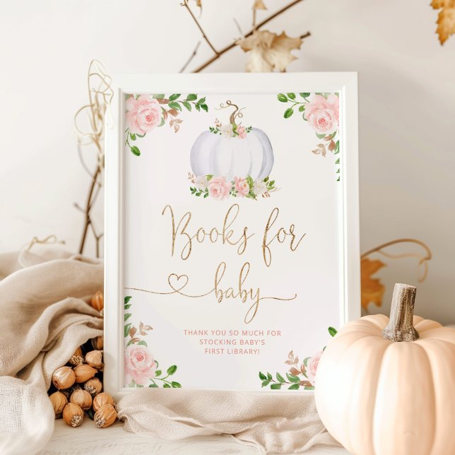 Blush gold little pumpkin books for baby poster (Creator Uploaded)