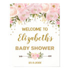 Blush Gold Peonies Chic Baby Shower Welcome