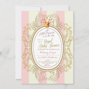 Blush Gold Royal Princess Baby Shower Invitation