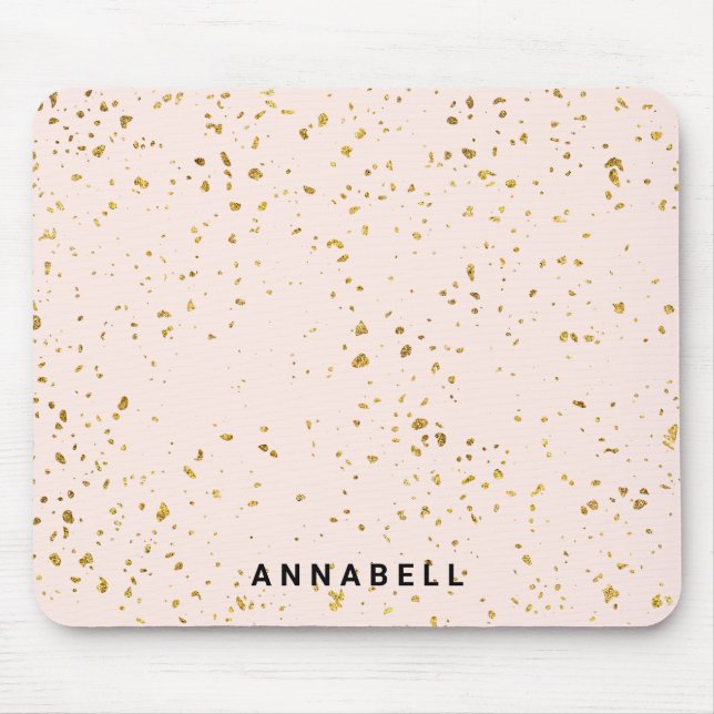 Blush Gold splatter, modern, salon Mousepad (Front)