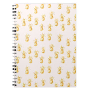 Blush Gold Tropical Pineapples Notebook
