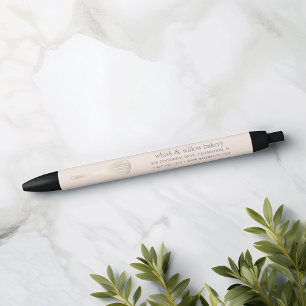 Blush & Gold Whisk Bakery or Catering Business Black Ink Pen
