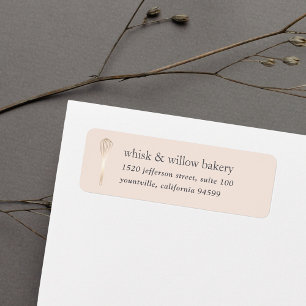 Blush & Gold Whisk Bakery Return Address Label