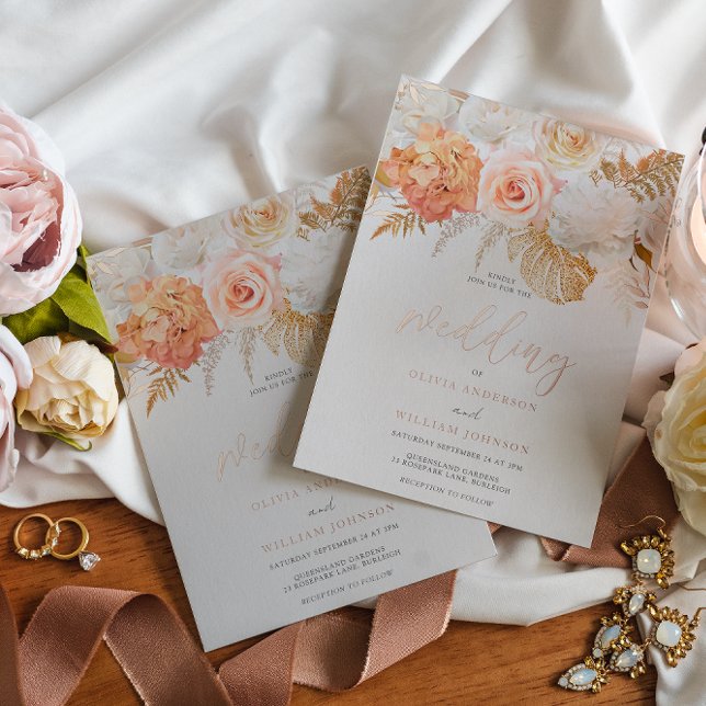Blush & Golden Floral Wedding Rose Gold (Creator Uploaded)