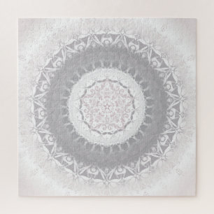 Blush Gray  Mandala Jigsaw Puzzle