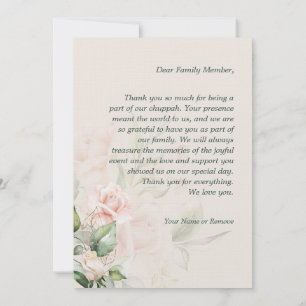 Blush & Green Spring Jewish Hebrew Chuppah DIY Thank You Card