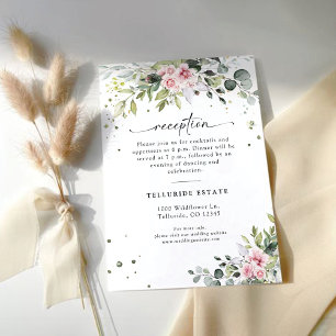 Blush Greenery Wedding Reception Enclosure Card