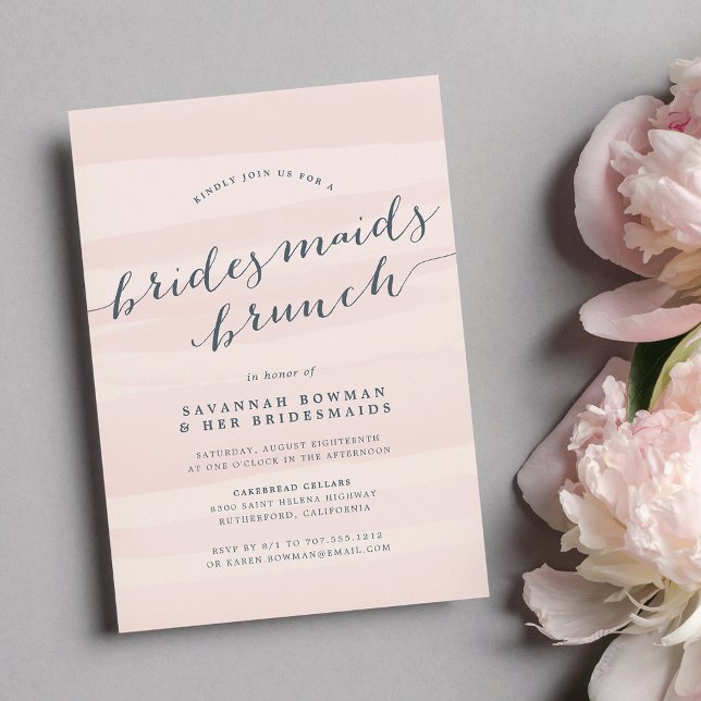 Blush & Grey Bridesmaids Brunch Invitation (Creator Uploaded)
