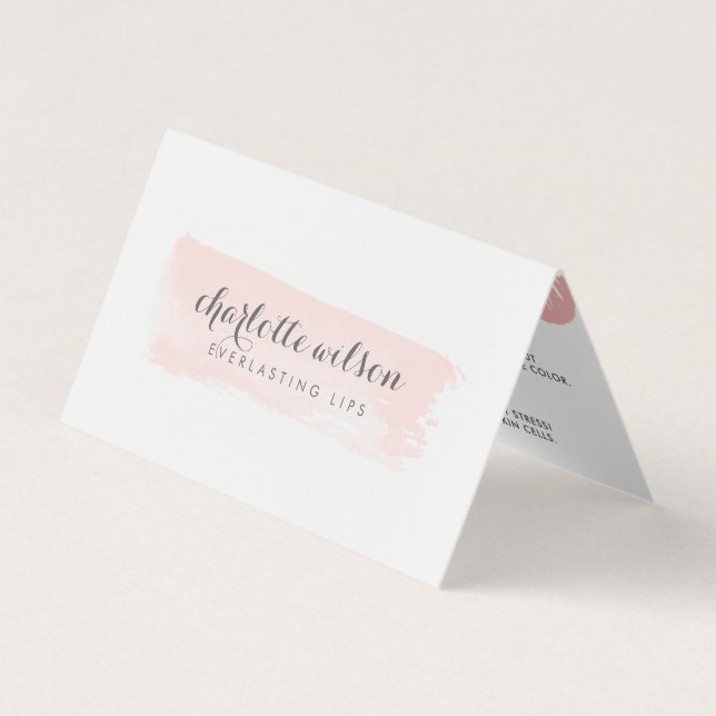 Blush & Grey Lip Product Distributor Tips & Tricks Business Card (Front)