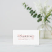 Blush & Grey Watercolor Signature Script Business Card (Standing Front)