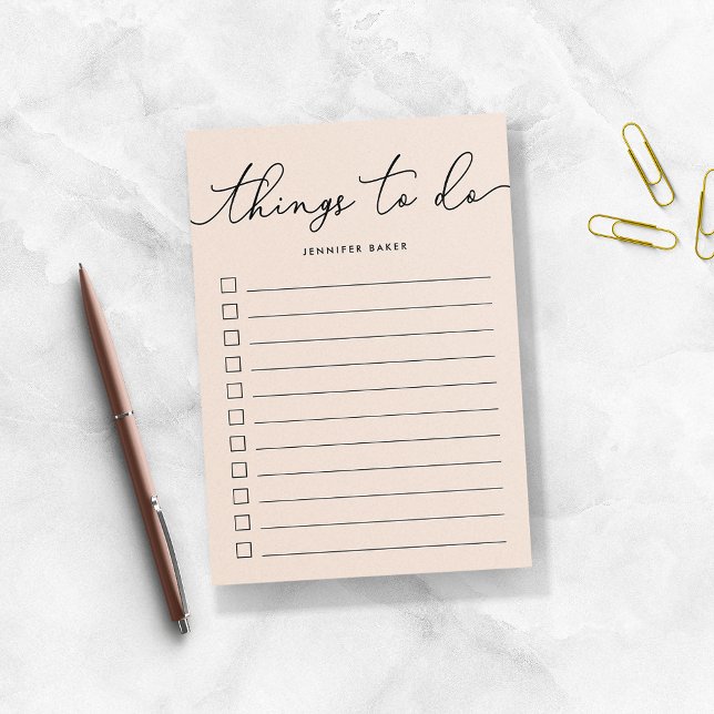 Blush Hand Lettered Things to Do Post-it Notes (Creator Uploaded)