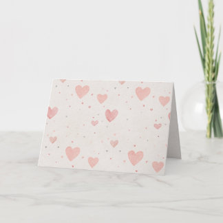 Blush Heart Pattern Thank You Card