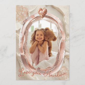 Blush Heirloom Heart Photo Frame Loving Keepsake Holiday Card