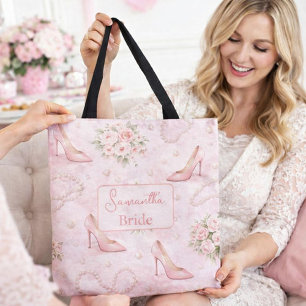 Blush High Heel Bridal Elegance Tote Bag