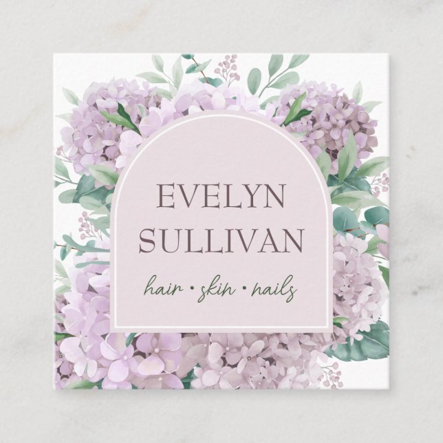 Blush hydrangea arch business card (Front)
