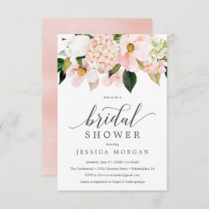 Blush Hydrangea Bridal Shower Invitation Card