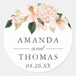 Blush Hydrangea Floral Wedding Sticker