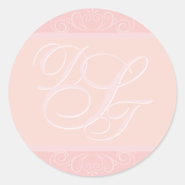 Blush Initials Envelope Stickers (Front)
