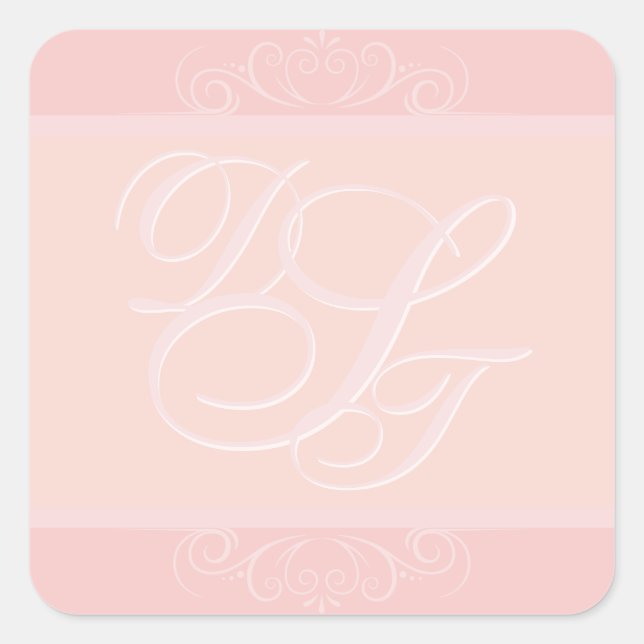 Blush Initials Envelope Stickers (Front)