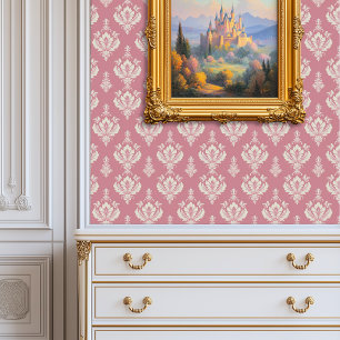 Blush Ivory Damask Princesscore Wallpaper