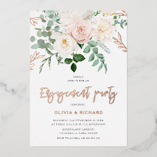 Blush & Ivory Flowers Rose Gold Engagement Party