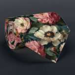 Blush & Ivory Peony Floral Garden Wedding Tie<br><div class="desc">Oversized blush and cream peonies bloom on deep green—soft yet dramatic,  perfect for elegant weddings or botanical themes.
Easy to personalise using the personalise this template button.</div>