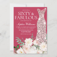Blush & Ivory, Rose Gold & Magenta 60th Birthday