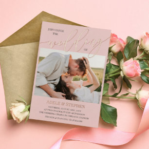 Blush Join Us Script Photos Double Sided Wedding