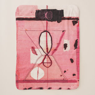 Blush Kilim: Pink Moroccan Heritage Art Sherpa Blanket