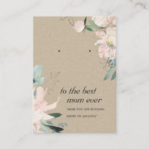BLUSH KRAFT FLORAL MOM GIFT EARRING DISPLAY CARD