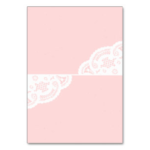 Blush Lace Doily Wedding Table Place Cards
