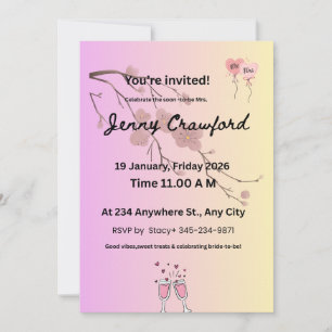Blush & Lavender Bridal Shower Invitation Cherry