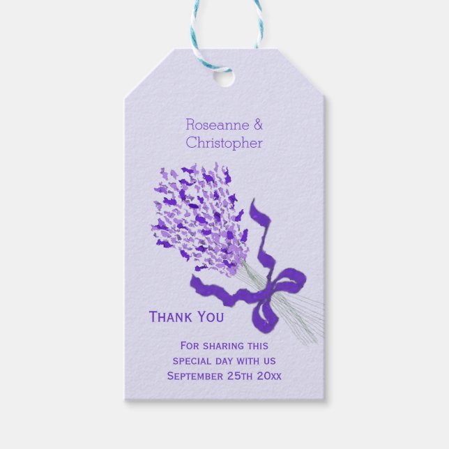 Blush Lavender Design Wedding Gift Tags (Front)