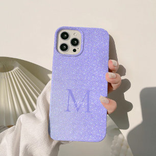 Blush Lavender Diamond Glitter Ombre Custom Chic iPhone 15 Pro Max Case