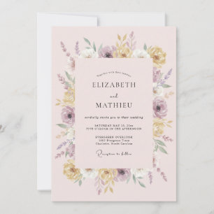 Blush Lavender Graceful Spring Wedding Invitation