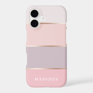 Blush & Lavender Rose Gold Wide Stripes
