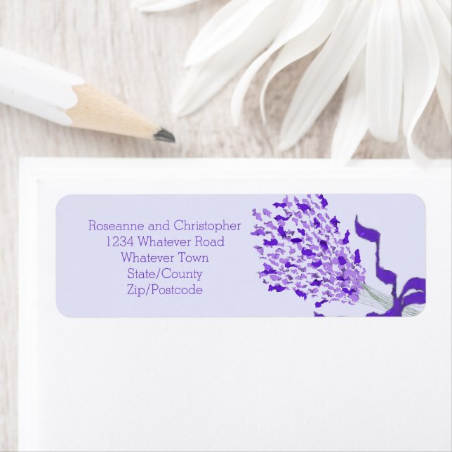 Blush Lavender Wedding Return Address Label (Insitu)