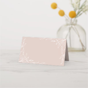 Blush Leaf Motif Thanksgiving Folded Place Card